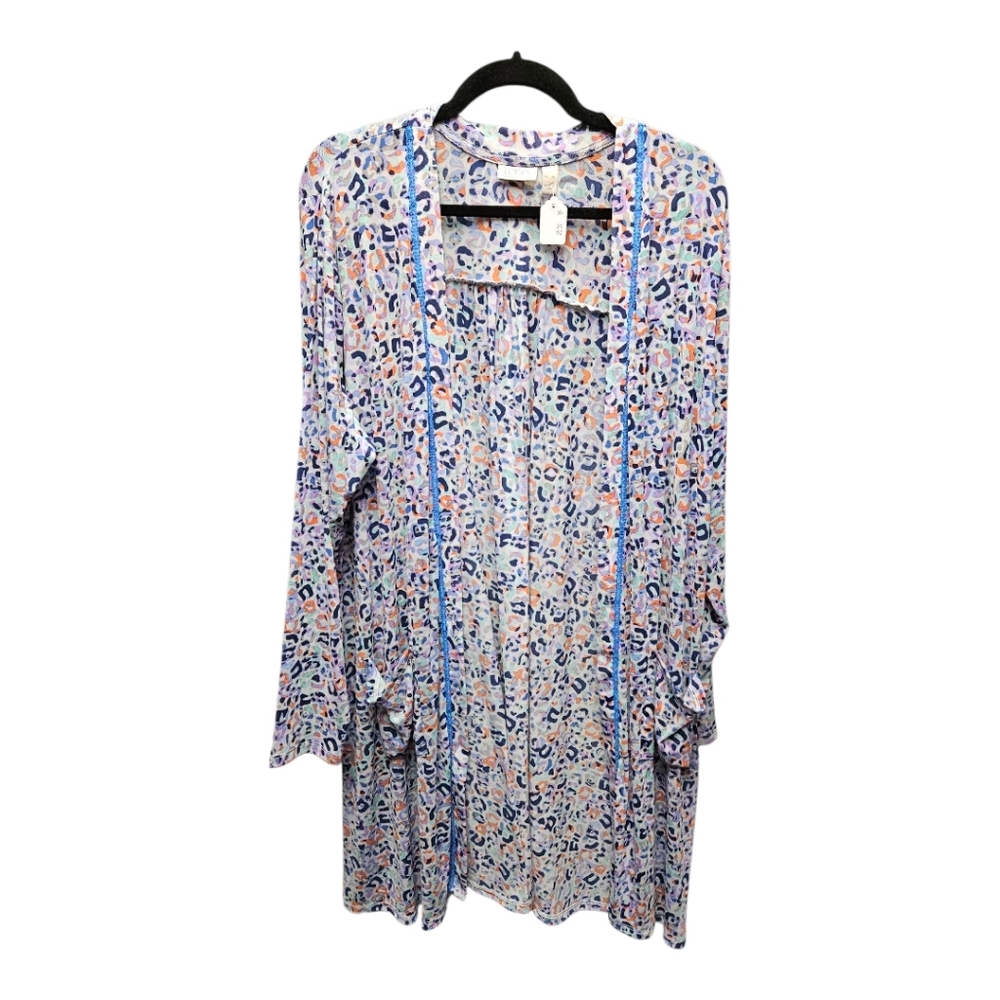 LOGO by Lori Goldstein Multicolor Patterned Cardigan